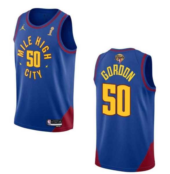 Men%27s Denver Nuggets #50 Aaron Gordon Blue 2023 Finals Champions Statement Edition Stitched Basketball Jersey->denver nuggets->NBA Jersey